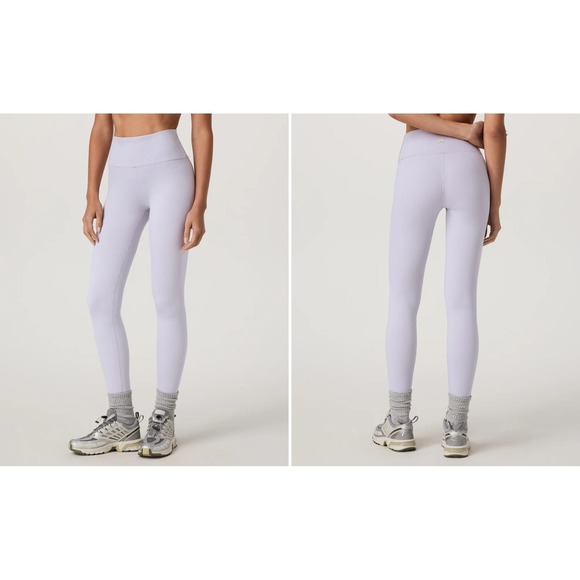 Vuori Inversion Rib Legging Lavender Ice Women's Size S High Rise 7/8